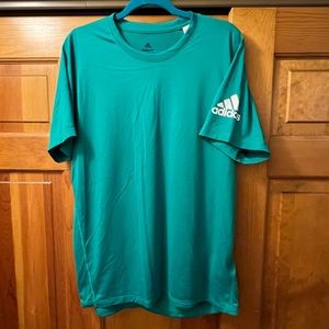 Men's Large Teal Adidas Athletic Short Sleeve T-Shirt